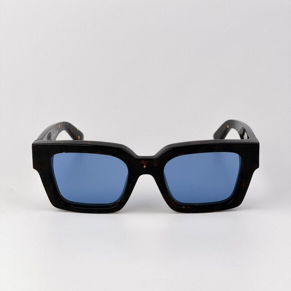 Off-White VIRGIL Sunglasses – Havana Square Frame Blue | Model OERI008 6045 - Picture 1 of 11